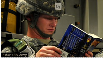 soldier reading