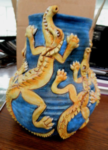 Aliigator vase by Mary Coover