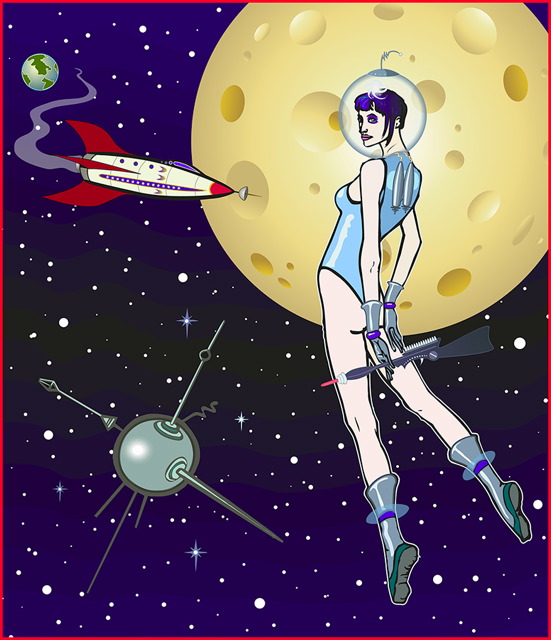 Spacewoman and Satellite