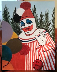 J.W. Gacy "Pogo the Clown" oil. Sold. 