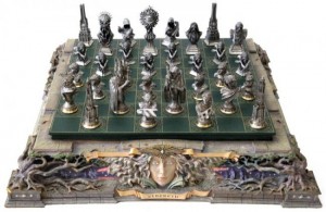 Official Lord of the Rings Chess Set designed by Stephen Hickman for the Franklin Mint, 2003