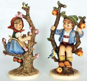 Hummels: "Apple Tree Girl and Boy"  Cute yesterday, Kitschy today