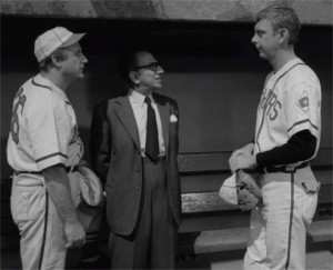 Jack Warden (left), Abraham Sofaer (center), Robert Sorrells (right) The Mighty Casey (1960) episode of The Twilight Zone 