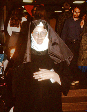 Figure 2 - Starshadow as Vaughn Bodé pregnant nun, Westercon XXX