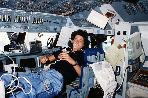 Sally Ride on STS 7 (June 1983)
