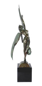 "Celestial Jade" by Clayborn Moore, cast bronze, 1990. 18" incl base, edition of 40, 1990.  Note: I own #6