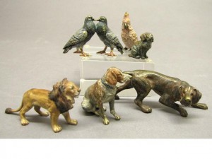 Example: Small group of Austrian cold-painted miniature bronze animals, early 20th C. sold at Bohhams, 2010.