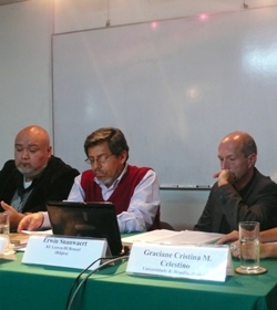 Mesa de ciencia ficción: Erwin Snauwaert, Iván Rodrigo Mendizábal y David Contreras.
