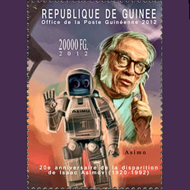 Figure 1 - Isaac Asimov postage stamp from Guinea (2012)