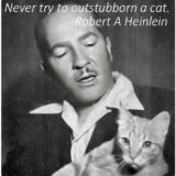 Robert Heinlein with cat